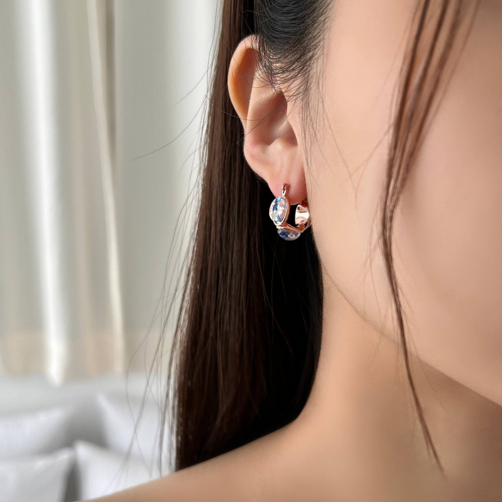 dalnim sterling silver with 18k rose gold vermeil earrings- KORYANGS Brand