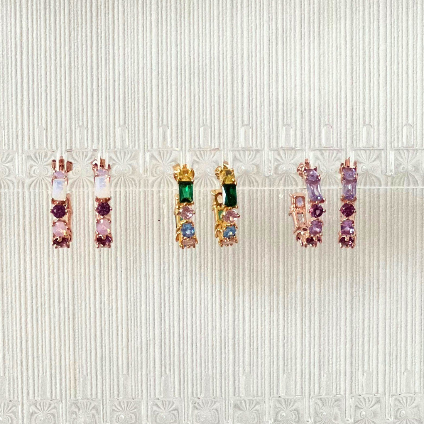 Wang-bi 18k Rose Gold Vermeil Earrings with two other earrings- KORYANGS Brand