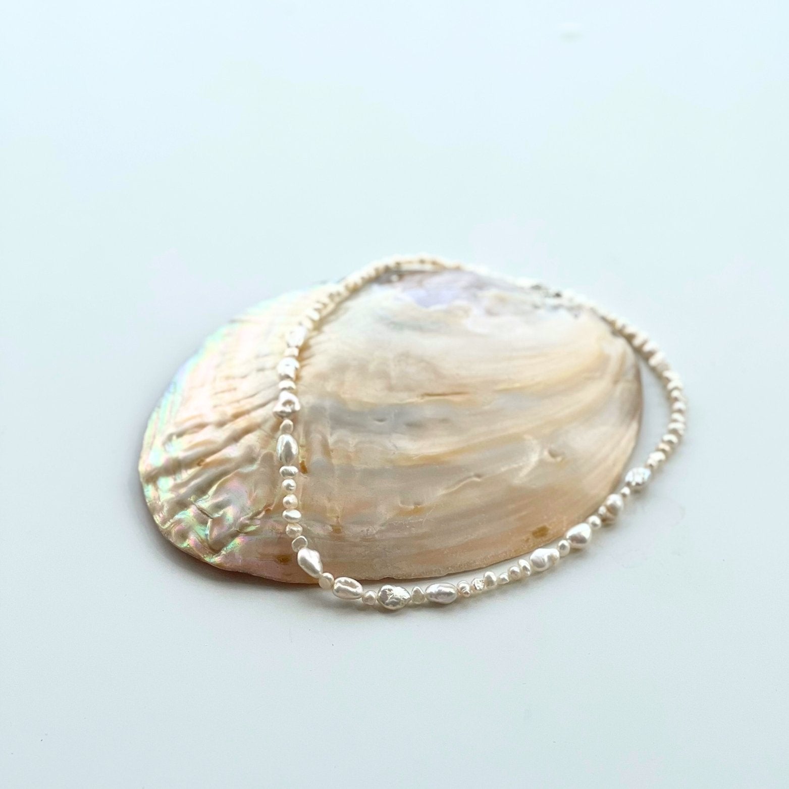 Jin-Ae Freshwater Pearl Necklace on pearl shell- KORYANGS Brand